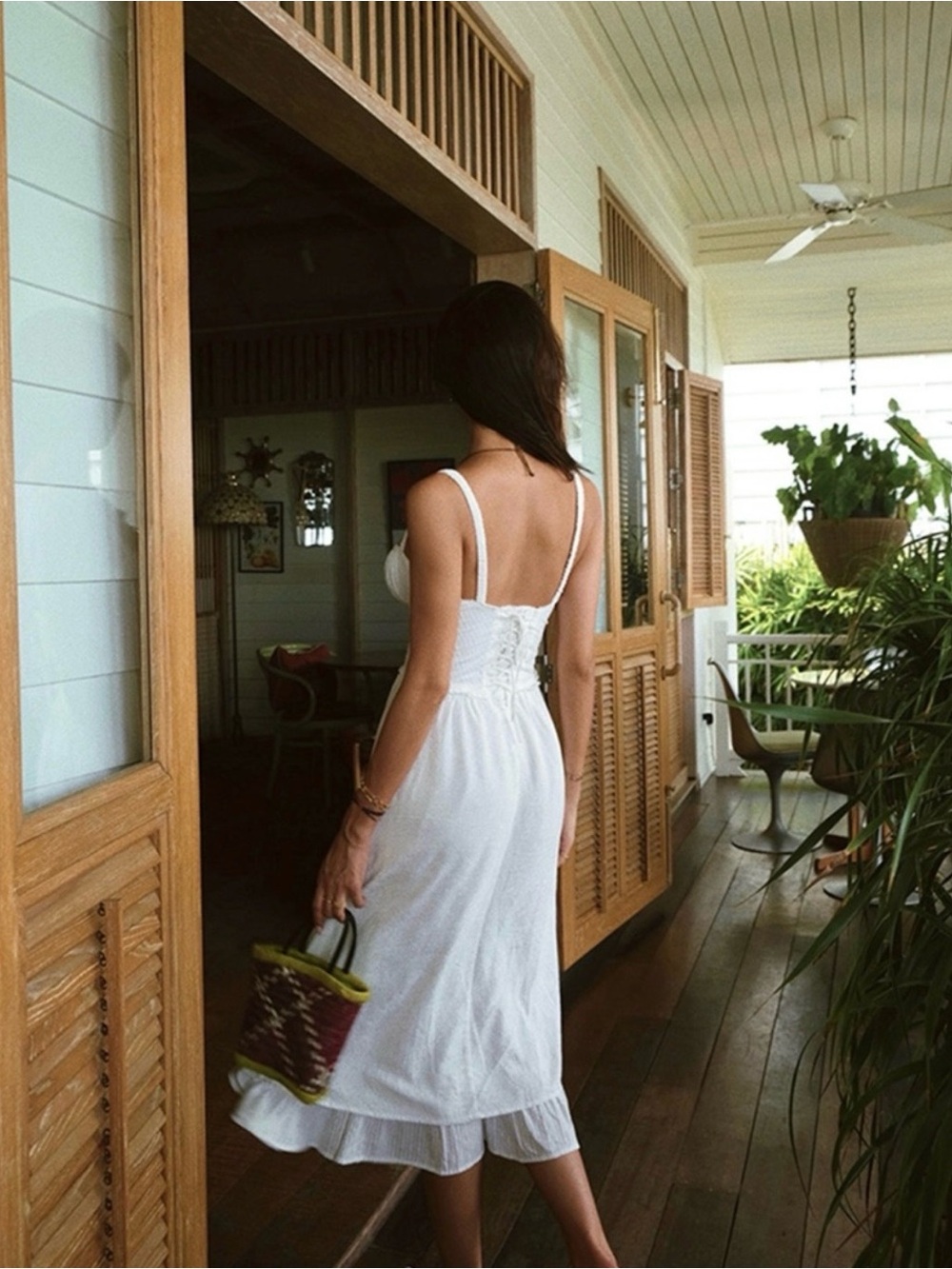 Commense White High-Low Sundress with Ruffle Hem - Picture 3 of 9